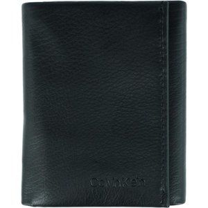 Calvin Klein Men's RFID Slim Leather Trifold Wallet, Black, One Size